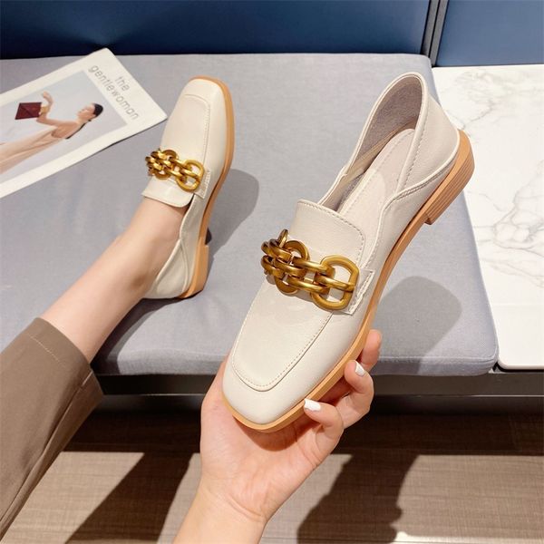 metal buckle leather women's shoes autumn and winter square head flat bottom small leather shoes british style single, Black
metal buckle leather women's shoes autumn and winter square head flat bottom small leather shoes british style single, Black