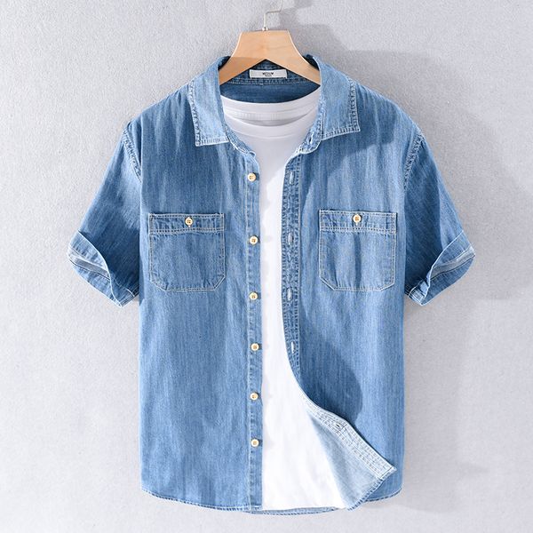 2021 summer new brand cotton denim shirt short sleeve for men causal fashion shirts male comfortable camiseta 8aer, White;black
2021 summer new brand cotton denim shirt short sleeve for men causal fashion shirts male comfortable camiseta 8aer, White;black