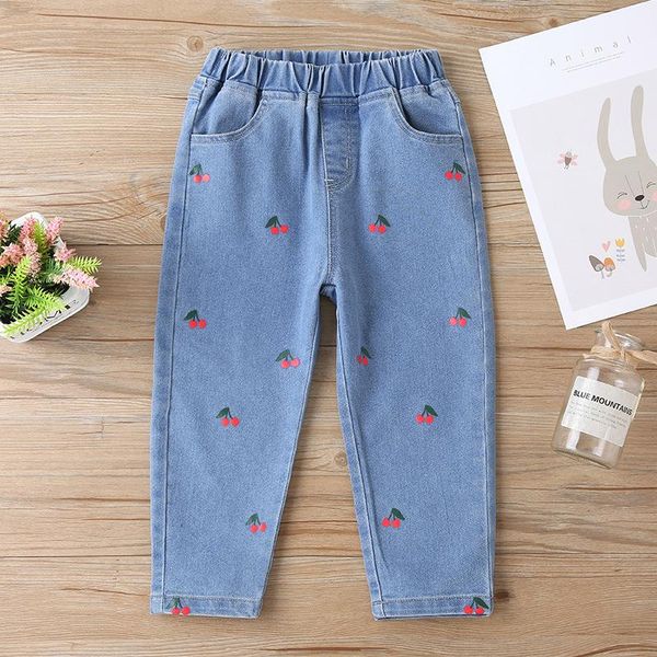 2-7 y toddler girls jeans 2021 spring new children casual print trousers cute cherry print denim pants for girl kids jeans pants, Blue
2-7 y toddler girls jeans 2021 spring new children casual print trousers cute cherry print denim pants for girl kids jeans pants, Blue