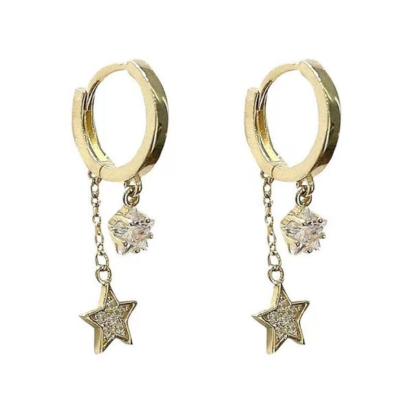 hoop & huggie 2021 925 sliver earrings crystal star chain romantic sweet woman jewelry, Golden;silver
hoop & huggie 2021 925 sliver earrings crystal star chain romantic sweet woman jewelry, Golden;silver