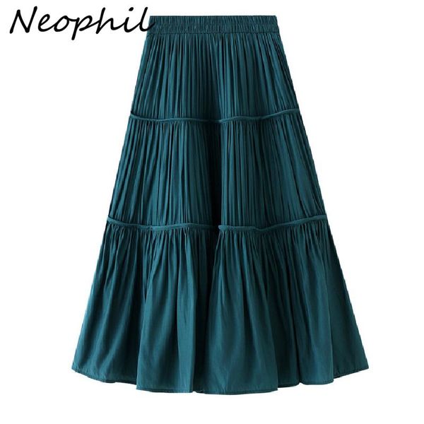 skirts neophil 2021 autumn women pleated midi vintage casual elastic solid party long girl's skirt saias femininas s21307, Black
skirts neophil 2021 autumn women pleated midi vintage casual elastic solid party long girl's skirt saias femininas s21307, Black