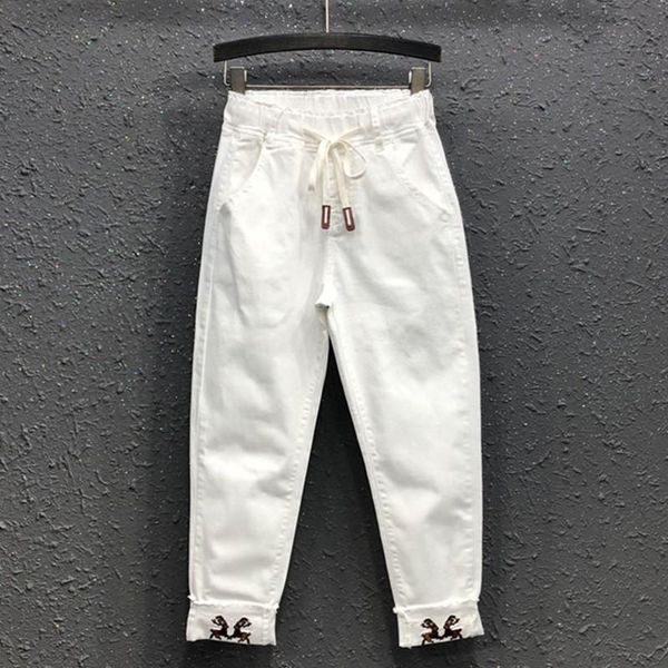 women's jeans high waist boyfriend women casual harem pants 2021 korean elastic white female ankle-length denim p980, Blue
women's jeans high waist boyfriend women casual harem pants 2021 korean elastic white female ankle-length denim p980, Blue