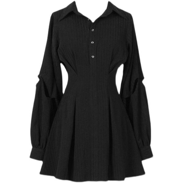 casual dresses 2021 streetwear punk gothic black shirt dress fashion hip hop grunge clothes long sleeve v collar slim high waist mini, Black;gray
casual dresses 2021 streetwear punk gothic black shirt dress fashion hip hop grunge clothes long sleeve v collar slim high waist mini, Black;gray
