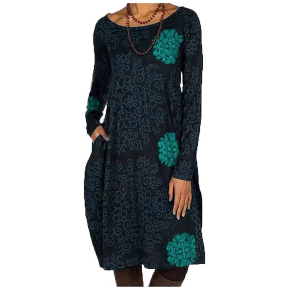 new 2021 women elegant print patchwork casual straight es female long sleeve loose vintage bodycon 7h82, Black;gray 
new 2021 women elegant print patchwork casual straight es female long sleeve loose vintage bodycon 7h82, Black;gray