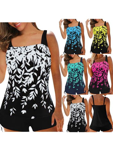 women's swimwear 2pcs women summer swimwear, leaf print padded tank + solid color drawstring shorts swimsuit for girls, 5 colors, White;black
women's swimwear 2pcs women summer swimwear, leaf print padded tank + solid color drawstring shorts swimsuit for girls, 5 colors, White;black