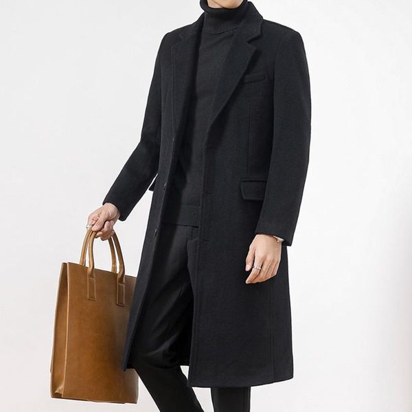 men's wool & blends mens coat solid long sleeve woolen jackets fleece men overcoat streetwear fashion trench outerwear, Black
men's wool & blends mens coat solid long sleeve woolen jackets fleece men overcoat streetwear fashion trench outerwear, Black