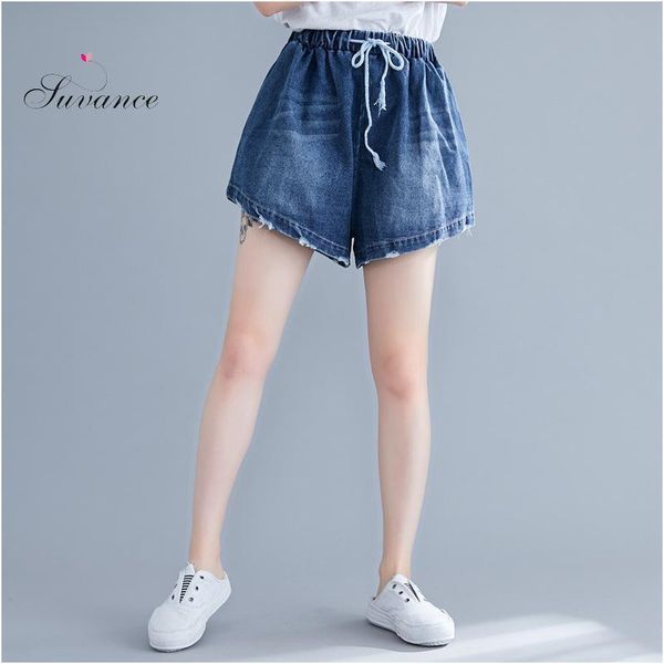 women's shorts suvance 2021 fashion summer blue color loose elastic cotton women short jl-gm1115, White;black
women's shorts suvance 2021 fashion summer blue color loose elastic cotton women short jl-gm1115, White;black