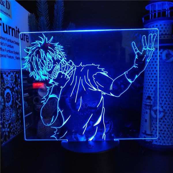 night lights lamp tokyo ghoul kaneki ken 3d light anime figure led lampara luminaria xmas gifts neon sunset manga lampe decor