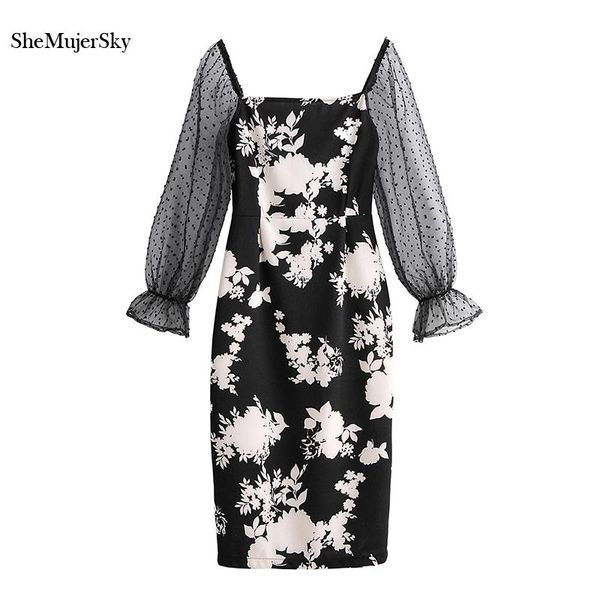 casual dresses shemujersky women black dress mesh long sleeve floral 2021 slim womens vestidos, Black;gray
casual dresses shemujersky women black dress mesh long sleeve floral 2021 slim womens vestidos, Black;gray