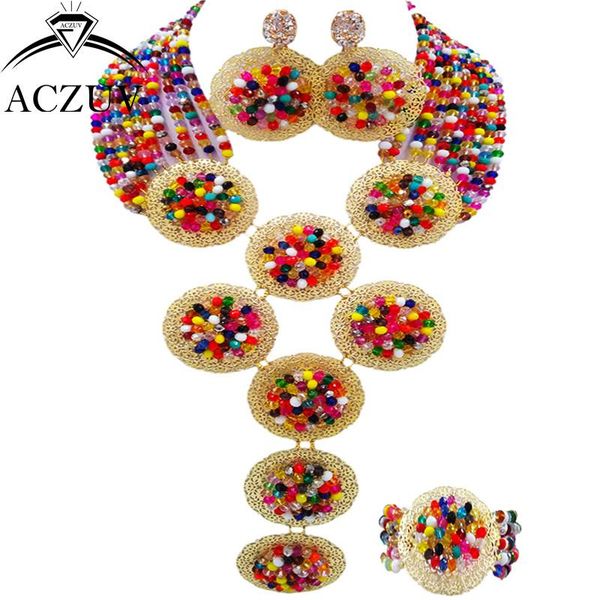 earrings & necklace aczuv brand latest multicolor bead quality african jewelry set crystal nigerian wedding beads a10r023, Silver
earrings & necklace aczuv brand latest multicolor bead quality african jewelry set crystal nigerian wedding beads a10r023, Silver