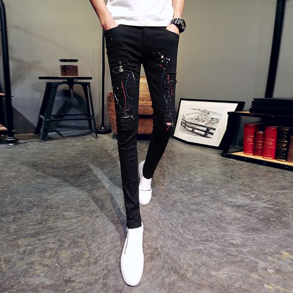 men's fashionable pants designer clothes korean fine casual fit man's pant hole comfortable black/white bottoms dw1g
men's fashionable pants designer clothes korean fine casual fit man's pant hole comfortable black/white bottoms dw1g
