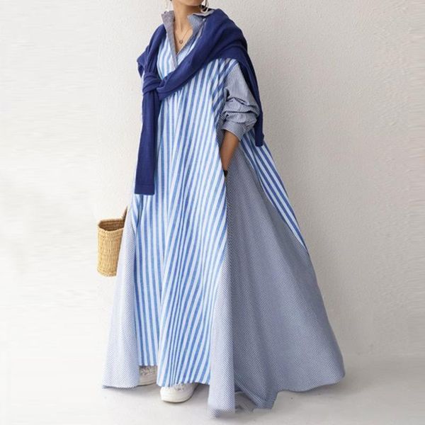 casual dresses autumn loose plus size maxi dress women vintage turn-down collar striped shirt boho beach wedding long office vestidos, Black;gray
casual dresses autumn loose plus size maxi dress women vintage turn-down collar striped shirt boho beach wedding long office vestidos, Black;gray