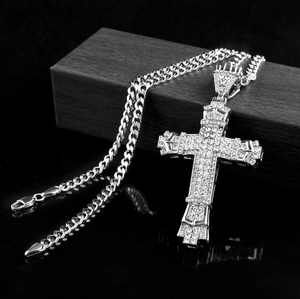iced out cross pendant necklace mens gold cuban link chain necklaces hip hop jewelry, Silver
iced out cross pendant necklace mens gold cuban link chain necklaces hip hop jewelry, Silver