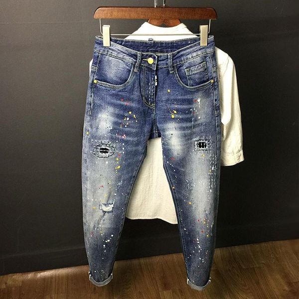 2021 new italian style fashion men jeans retro blue elastic cotton slim fit ripped denim punk trousers printed designer hip hop pants 7bpc
2021 new italian style fashion men jeans retro blue elastic cotton slim fit ripped denim punk trousers printed designer hip hop pants 7bpc