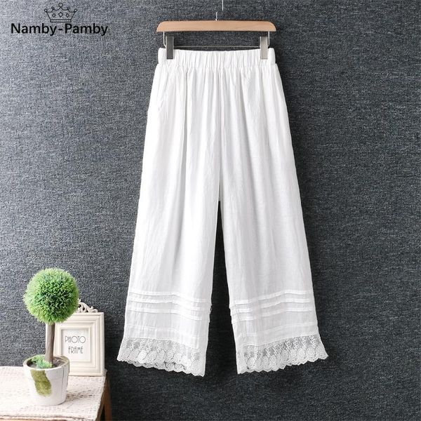 women's pants & capris spring fresh elastic waist solid embroidery cotton wide leg lace splicing casual, Black;white
women's pants & capris spring fresh elastic waist solid embroidery cotton wide leg lace splicing casual, Black;white