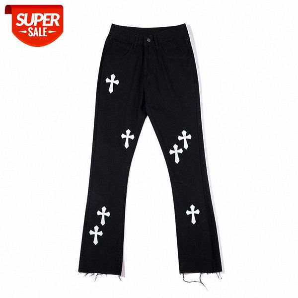 cross patch jeans male hip-hop street vandalism raw edge micro flared trousers #de8r, Black
cross patch jeans male hip-hop street vandalism raw edge micro flared trousers #de8r, Black