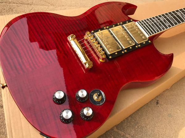limited double flame mape sg electric guitar red,gold hardware three pickups
limited double flame mape sg electric guitar red,gold hardware three pickups