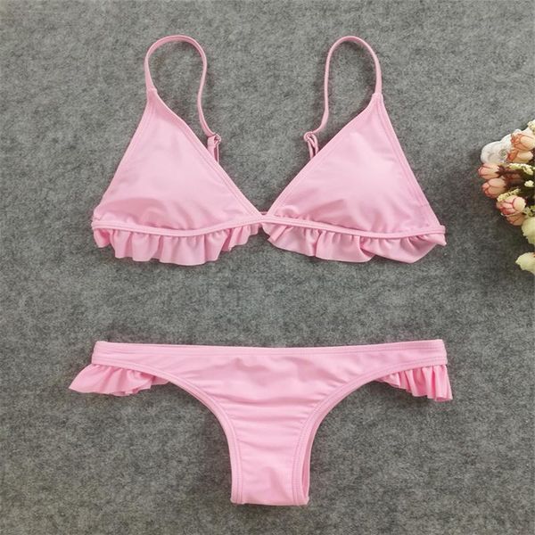 women's swimwear women bikini sets solid ruffle bikinis thong bottom brazilian push-up padded bra swimsuit beachwear bathing suit, White;black
women's swimwear women bikini sets solid ruffle bikinis thong bottom brazilian push-up padded bra swimsuit beachwear bathing suit, White;black