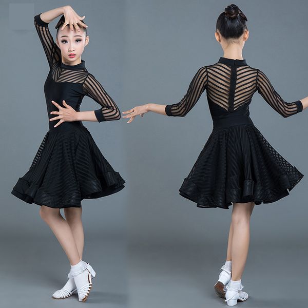 new latin dance dress girls performance competition clothing standard costume child ballroom rumba samba wear black dress 1666, Black;red
new latin dance dress girls performance competition clothing standard costume child ballroom rumba samba wear black dress 1666, Black;red