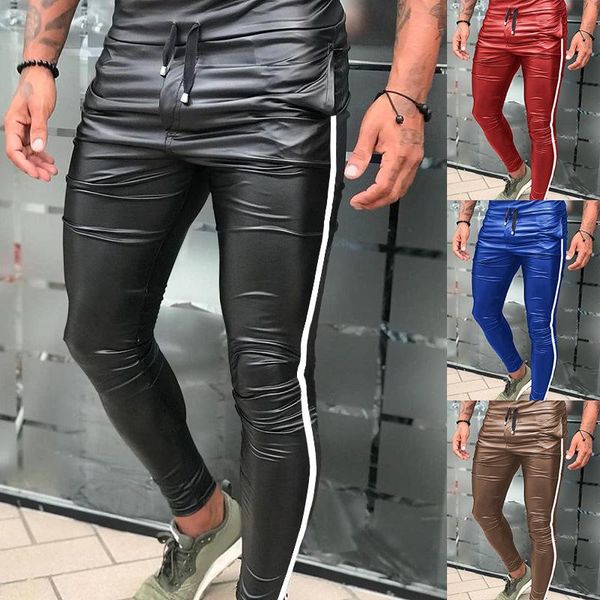 men's pants 2021 leather motorcycle european and american slim lace-up side stripes casual skinny, Black
men's pants 2021 leather motorcycle european and american slim lace-up side stripes casual skinny, Black
