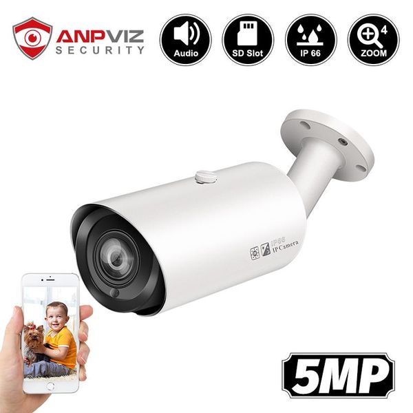 anpviz 5mp poe ip camera with one-way audio sd card slot outdoor weatherproof cctv security night vision 98ft onvif h.265
anpviz 5mp poe ip camera with one-way audio sd card slot outdoor weatherproof cctv security night vision 98ft onvif h.265