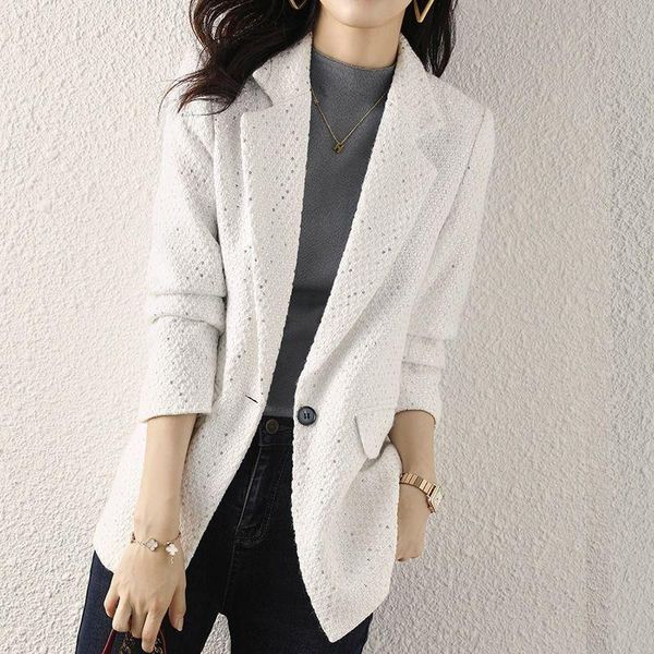women's suits & blazers 2021 women suit jacket tweed blazer femme slim waist fashion coat, White;black
women's suits & blazers 2021 women suit jacket tweed blazer femme slim waist fashion coat, White;black