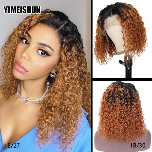 lace wigs 1b/27 curly short bob 13x4 hd frontal human hair with baby pre plucked kinky front closure wig, Black;brown
lace wigs 1b/27 curly short bob 13x4 hd frontal human hair with baby pre plucked kinky front closure wig, Black;brown