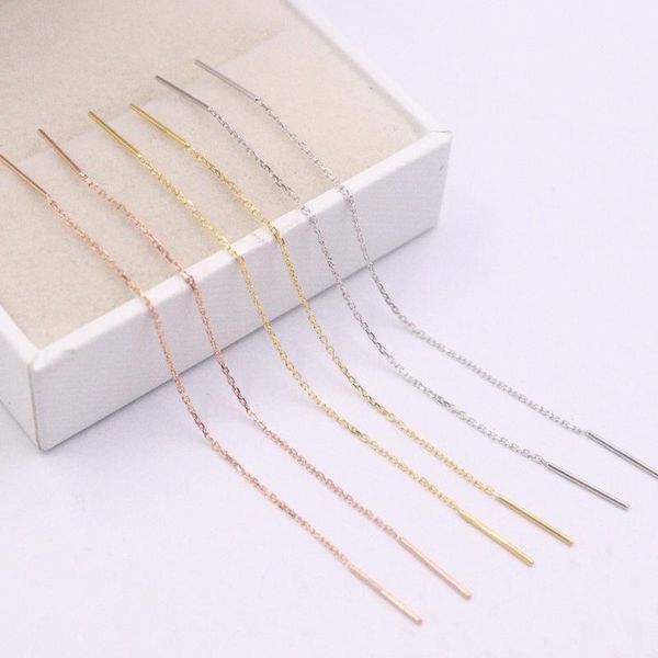 other one pair pure 18k yellow / rose white gold earrings women luck o chain line 75mml 0.5g, Golden;silver
other one pair pure 18k yellow / rose white gold earrings women luck o chain line 75mml 0.5g, Golden;silver