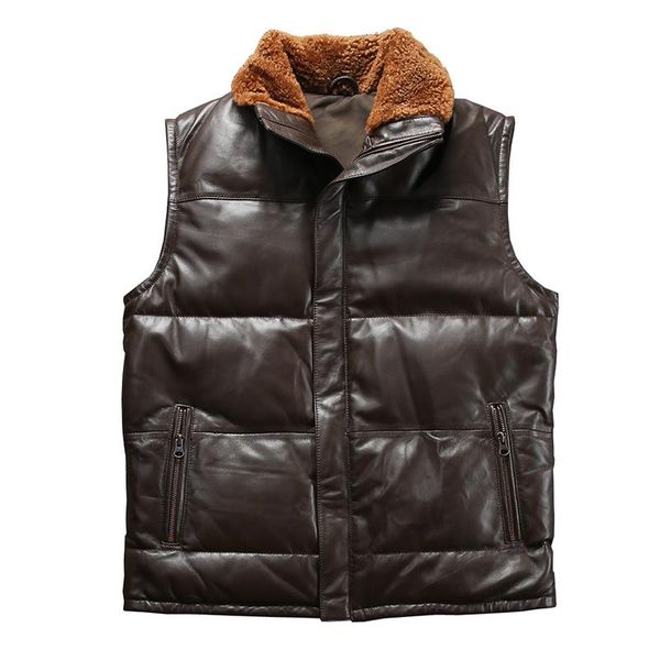 men's leather & faux 1615 read description asian size super quality sheep skin warm vest mens duck feather down, Black
men's leather & faux 1615 read description asian size super quality sheep skin warm vest mens duck feather down, Black