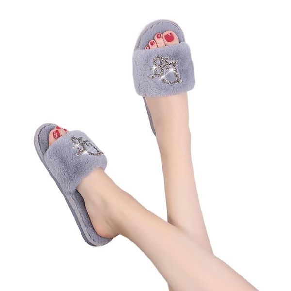 autumn new plush cotton slippers women's indoor non-slip rhinestones mao mao slippers warm word drag wholesale fur, Black
autumn new plush cotton slippers women's indoor non-slip rhinestones mao mao slippers warm word drag wholesale fur, Black