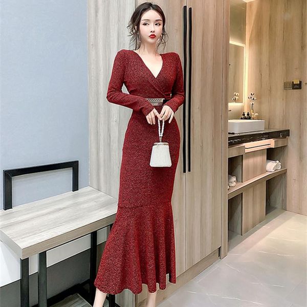casual dresses real s 2021 autumn long-sleeved high-end temperament woman short-sleeved thin fishtail bag hip dress, Black;gray
casual dresses real s 2021 autumn long-sleeved high-end temperament woman short-sleeved thin fishtail bag hip dress, Black;gray