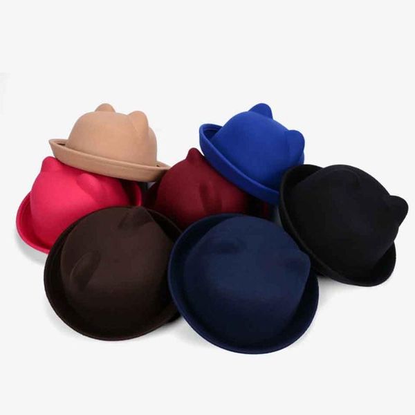 kids' winter autumn unique cute wool felt hats cat ears hat cap children's fodoras bucket caps for baby girls boys formal trilby, Blue;gray
kids' winter autumn unique cute wool felt hats cat ears hat cap children's fodoras bucket caps for baby girls boys formal trilby, Blue;gray