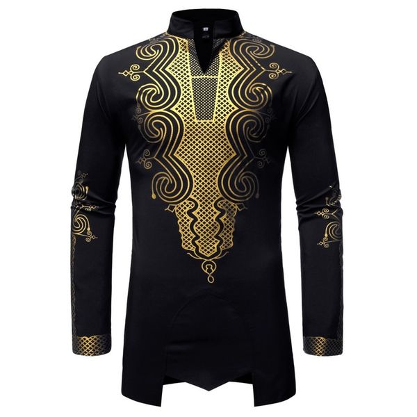 black gold middle print original tribal pattern men's african large-style long-sleeved t-shirt fashion novelty luxury comfortable light, White;black
black gold middle print original tribal pattern men's african large-style long-sleeved t-shirt fashion novelty luxury comfortable light, White;black