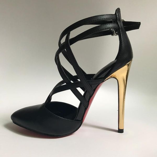 dress shoes stunning2021 pointed hollow gold silver high heel chengdu women's customized, Black