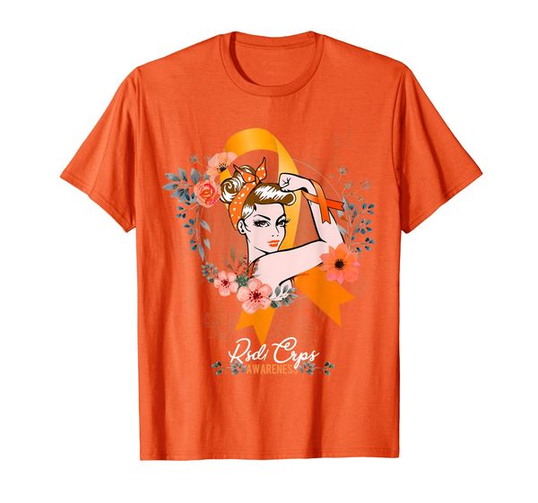 orange rsd/crps awareness woman tee shirt, White;black