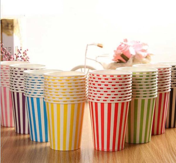 disposable dinnerware vertical stripe color paper cups are wholesale for birthday parties and festivals
disposable dinnerware vertical stripe color paper cups are wholesale for birthday parties and festivals