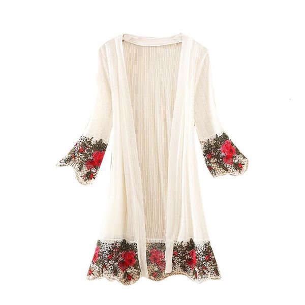 flower embroidery long sleeve summer beach kimono cardigan women bikini cover up drop shipping good quality, White
flower embroidery long sleeve summer beach kimono cardigan women bikini cover up drop shipping good quality, White