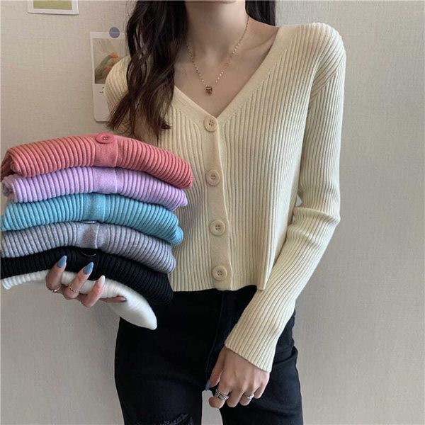 7 colors women knitted cardigans sweater female short coat v neck single breasted knitwear 2021 spring autumn solid slim coat, White;black
7 colors women knitted cardigans sweater female short coat v neck single breasted knitwear 2021 spring autumn solid slim coat, White;black