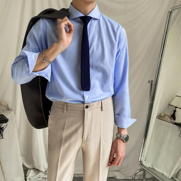 men's casual shirts 2021 men spring british style solid clothing slim fit male business formal wear dress blouse homme o262, White;black
men's casual shirts 2021 men spring british style solid clothing slim fit male business formal wear dress blouse homme o262, White;black