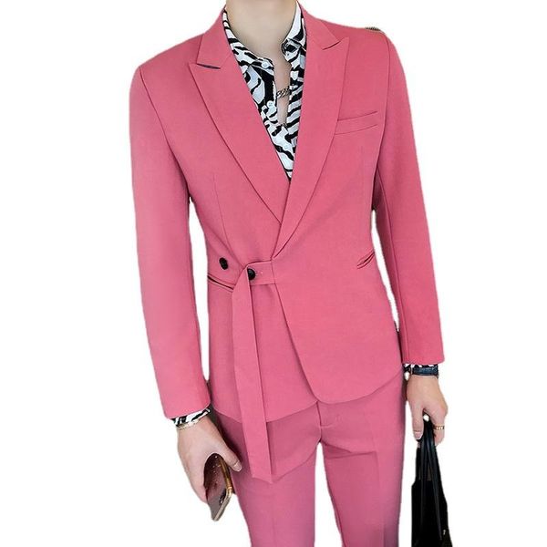 men's suits & blazers men suit set belt slim fit korean style 2 piece blazer tuxedo casual stylish stage party club ( jacket pants ) cu, White;black
men's suits & blazers men suit set belt slim fit korean style 2 piece blazer tuxedo casual stylish stage party club ( jacket pants ) cu, White;black