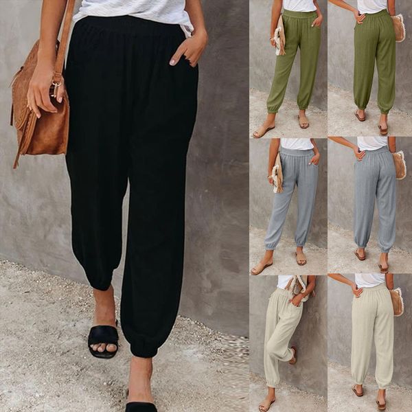 summer plus size s 3xl women capris cotton loose trousers solid high waist elastic pockets casual sweatpants female, Black;white
summer plus size s 3xl women capris cotton loose trousers solid high waist elastic pockets casual sweatpants female, Black;white