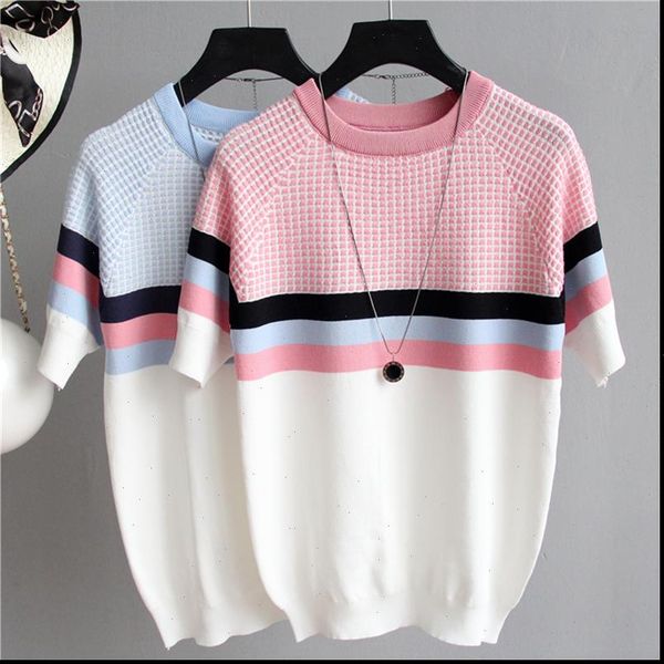 2021 summer short sleeve korean sweater knitted pullover women sweaters all match basic thin pull femme jumper female pink, White;black
2021 summer short sleeve korean sweater knitted pullover women sweaters all match basic thin pull femme jumper female pink, White;black