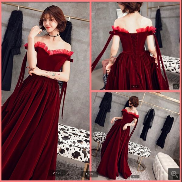 burgundy velvet 2021 velvet a line off the shoulder evening dress sweetheart neck corset floor length formal evening gowns prom gowns, Black
burgundy velvet 2021 velvet a line off the shoulder evening dress sweetheart neck corset floor length formal evening gowns prom gowns, Black