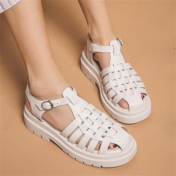 sandals leather weaving baotou 2021 summer muffin thick bottom student all match ins rome hollowed out refreshing sandalias, Black
sandals leather weaving baotou 2021 summer muffin thick bottom student all match ins rome hollowed out refreshing sandalias, Black