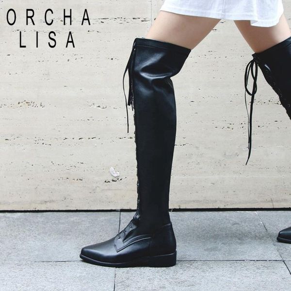 boots orcha lisa ridding genuine leather over-the-knee pointed toe square heel cross-tied big size 34-42 black club c1986
boots orcha lisa ridding genuine leather over-the-knee pointed toe square heel cross-tied big size 34-42 black club c1986