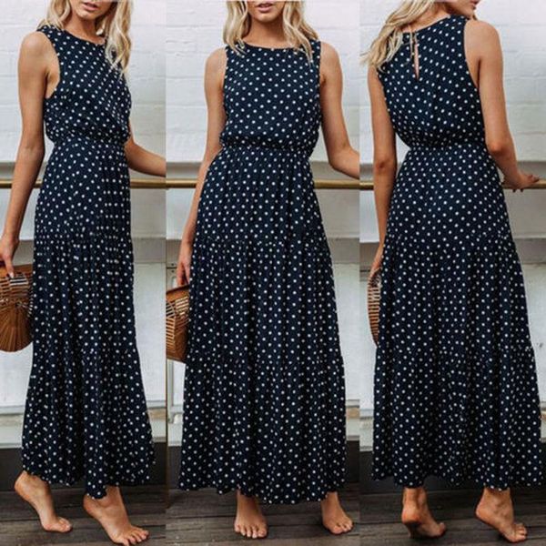 2021 women dark blue loose sleeveless holiday dot print long maxi dress evening party beach dresses summer sundress, Black;gray
2021 women dark blue loose sleeveless holiday dot print long maxi dress evening party beach dresses summer sundress, Black;gray