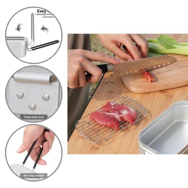 dinnerware sets container foldable handle square leak-proof camping cooking box
dinnerware sets container foldable handle square leak-proof camping cooking box