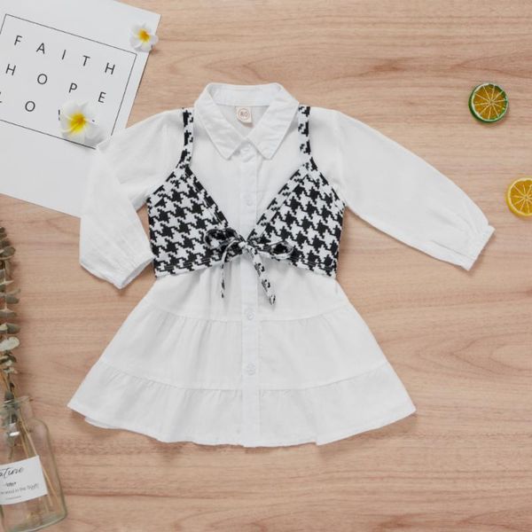 girl's dresses autumn girl shirt ruffles princess dress +knitted plaid braces kids long sleeve waistcoat vest children casual outfits, Red;yellow
girl's dresses autumn girl shirt ruffles princess dress +knitted plaid braces kids long sleeve waistcoat vest children casual outfits, Red;yellow