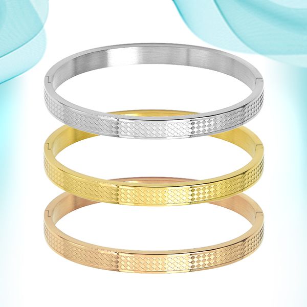 romance simple couple bangles new temperament fashion matte diamond plaid buckle bangle thin version simplicity stainless steel bracelets ac, Black
romance simple couple bangles new temperament fashion matte diamond plaid buckle bangle thin version simplicity stainless steel bracelets ac, Black