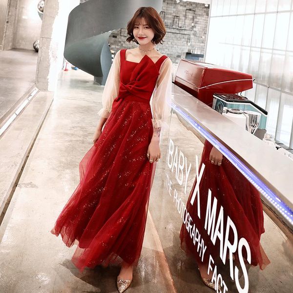 female exquisite sequins bow trim banquet gown temperament square collar long pleated dresses elegant formal party dress s-3xl, Red
female exquisite sequins bow trim banquet gown temperament square collar long pleated dresses elegant formal party dress s-3xl, Red